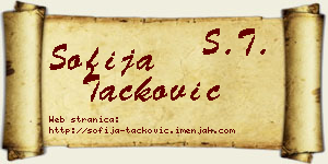 Sofija Tacković vizit kartica